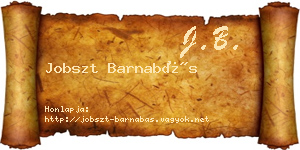 Jobszt Barnabás névjegykártya